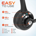 Delton 10X Microphone Wireless Noise-Canceling Bluetooth Mono Trucker Headset, Over-the-Head, Black (DBTHEAD10X)