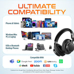 Delton M201 Wireless Active Noise Cancelling Bluetooth Stereo Business Computer Headset, Black (DBHM201D)