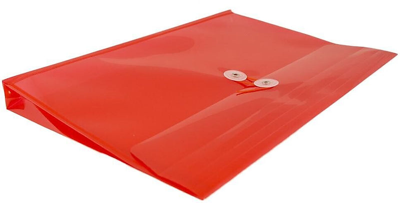 JAM Paper Premium Plastic Document File, Letter, Red, 3/Pack (218B1REX3)