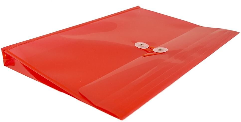 JAM Paper Premium Plastic Document File, Letter, Red, 3/Pack (218B1REX3)