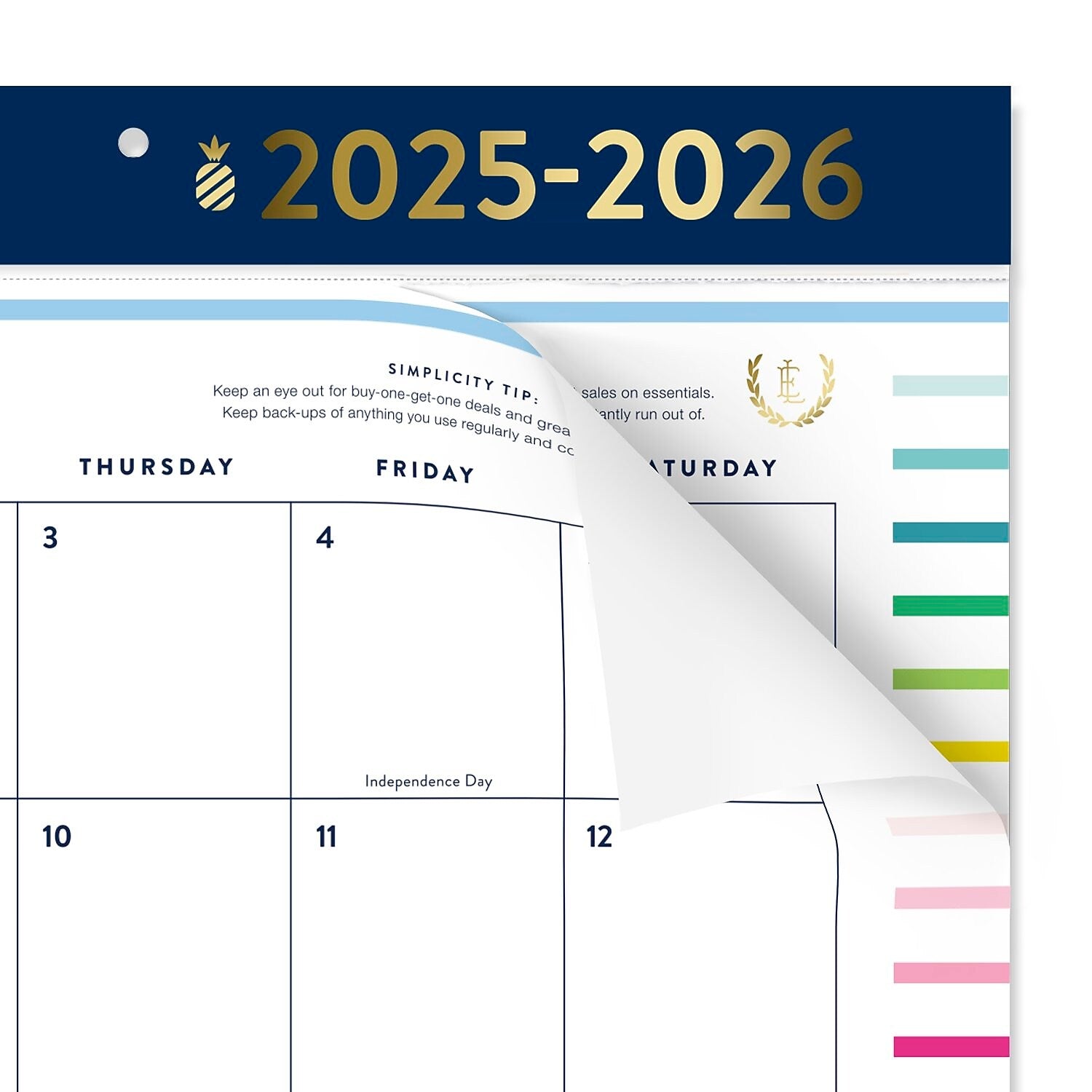 2025-2026 AT-A-GLANCE Simplified by Emily Ley 17" x 22" Academic Monthly Desk Pad Calendar (EL37-704A-26)