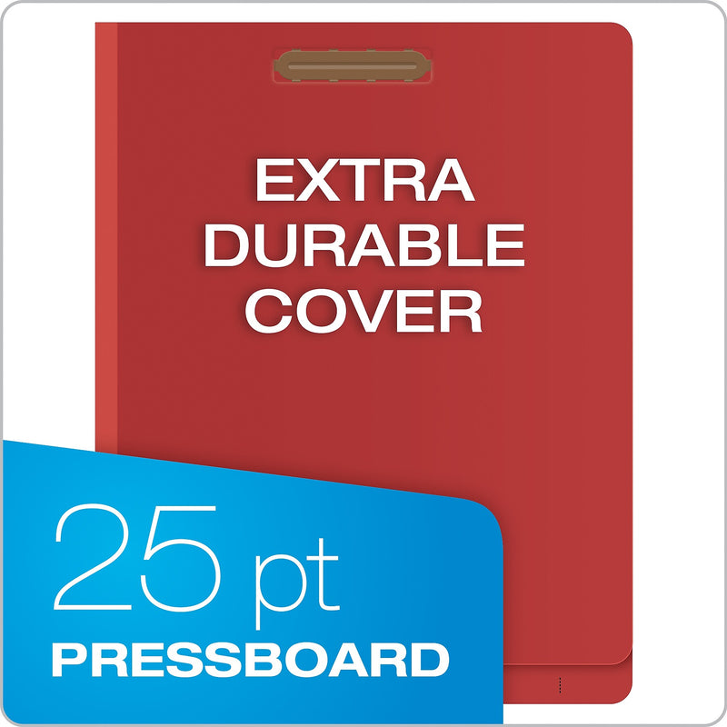 Pendaflex Heavy Duty Pressboard Classification Folder, 2-Dividers, 2 1/2" Expansion, Letter Size, Red, 10/Box (H1250R)