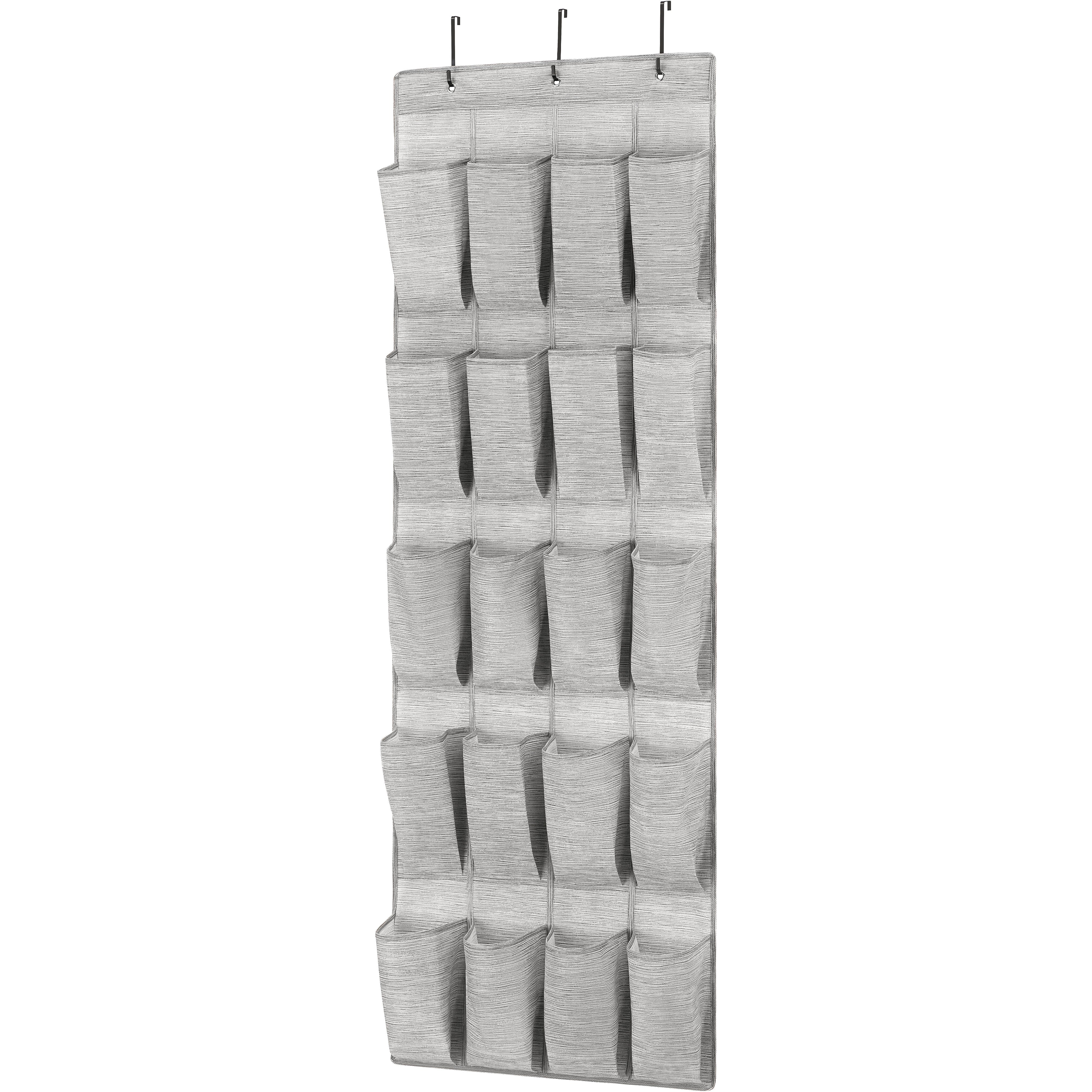 Whitmor 20-Pocket Over-the-Door Shoe Rack, Gray (5455-10-CTF)
