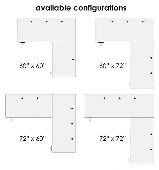 VersaDesk PowerLift 72"W Electric L-Shaped Adjustable Standing Desk, White (PLLSD7272-WW-APP)