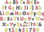 Barker Creek Buffalo Plaid  4" Letters and Numbers, Multicolored, 255/Pack (BC1732)