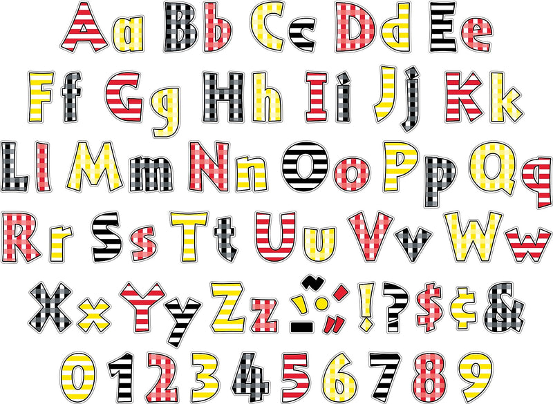 Barker Creek Buffalo Plaid  4" Letters and Numbers, Multicolored, 255/Pack (BC1732)