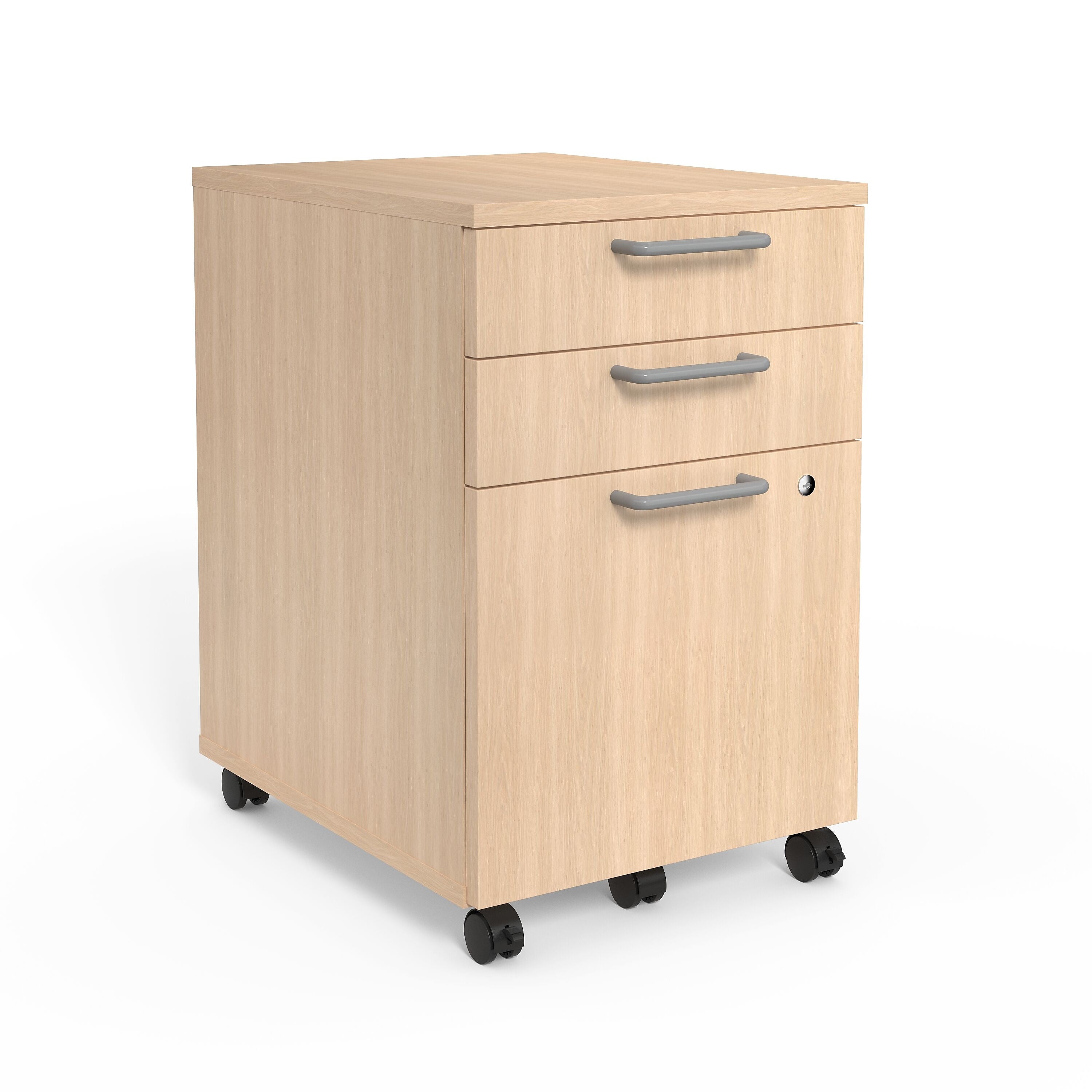 Union & Scale™ Essentials 3-Drawer Mobile Vertical File Cabinet, Letter/Legal, Lockable, 24.3"H x 15.6"W x 21.3"D, Natural