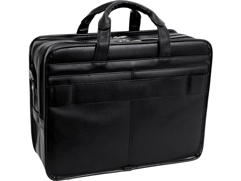 McKlein CLINTON Leather Briefcase, Laptop Compatible, Brown (88444)