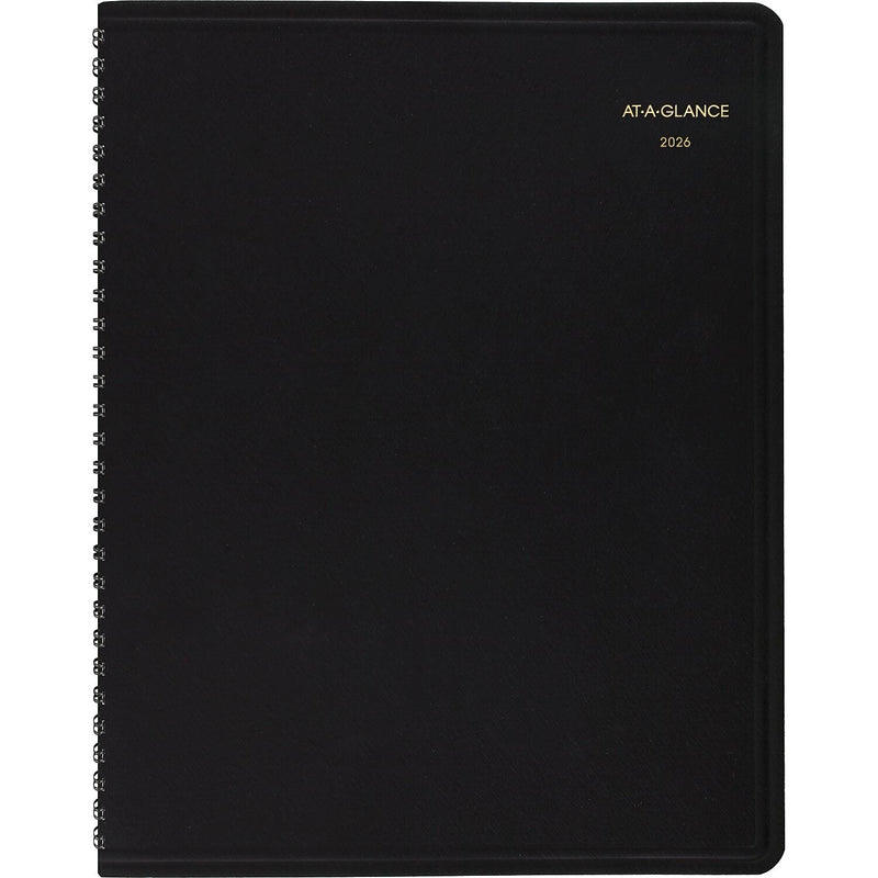 2026 AT-A-GLANCE 8" x 10" Calendar Year/Monthly Planner, Faux Leather Cover Black (70-130-05-26)