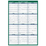 2026 AT-A-GLANCE 24" x 36" Yearly Dry Erase Wall Calendar, Reversible, White/Green (PM210-28-26)