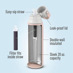 Brita Stainless Steel Filtered Water Bottle, 20 oz., Rose (36452)