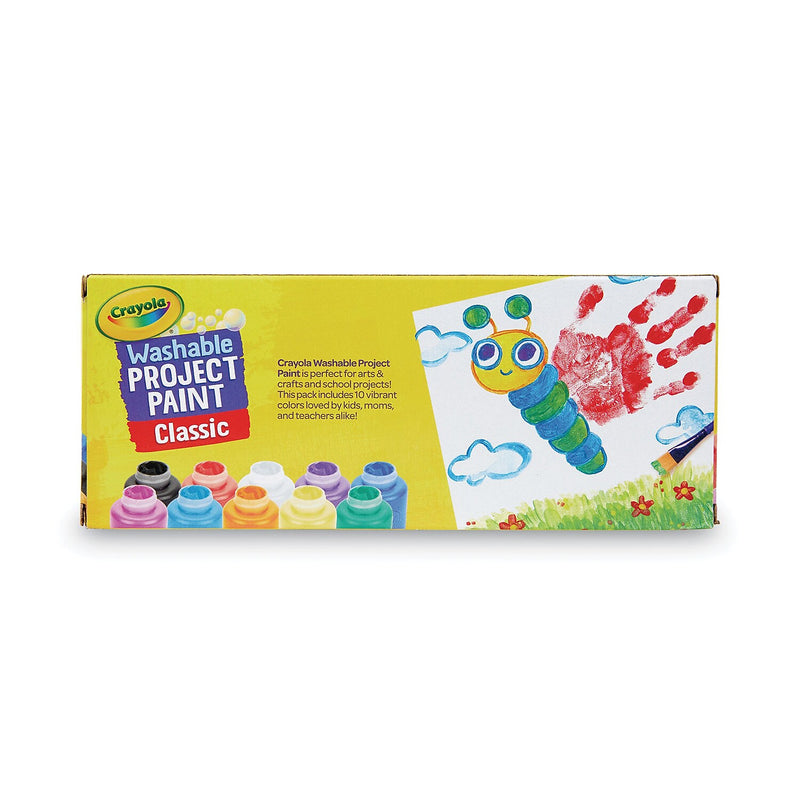 Crayola Washable Craft Paint, Assorted, 2 oz., 10/Pack (54-1205)