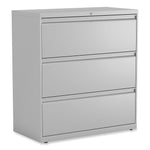 Alera 3-Drawer Lateral File Cabinet, Letter/Legal Size, Lockable, 40.25"H x 36"W x 18.63"D, Light Gray (ALEHLF3641LG)