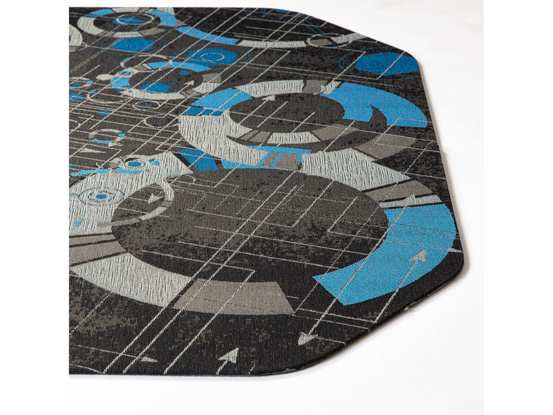 Anji Mountain Rug'd Refracted Carpet & Hard Floor Chair Mat, 36" x 48", Gray/Blue (AMB9112)