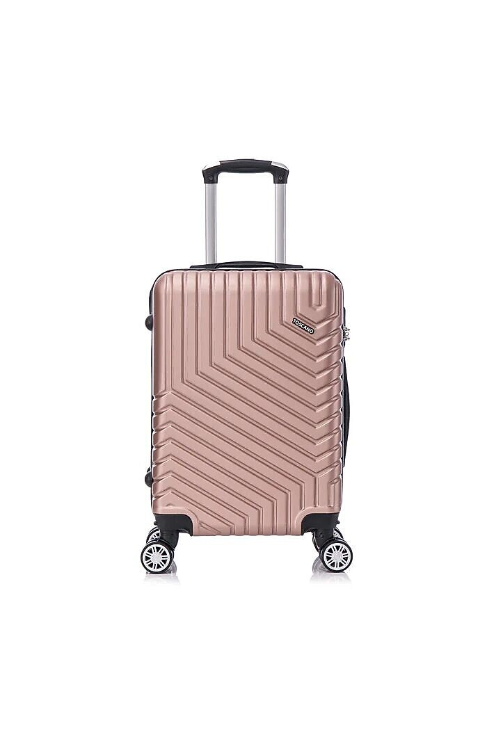 TUCCI 3-Piece Hardside Spinner Carry-On Luggage Set, TSA Checkpoint Friendly, Rose Gold (S0567-03PC-RGD)