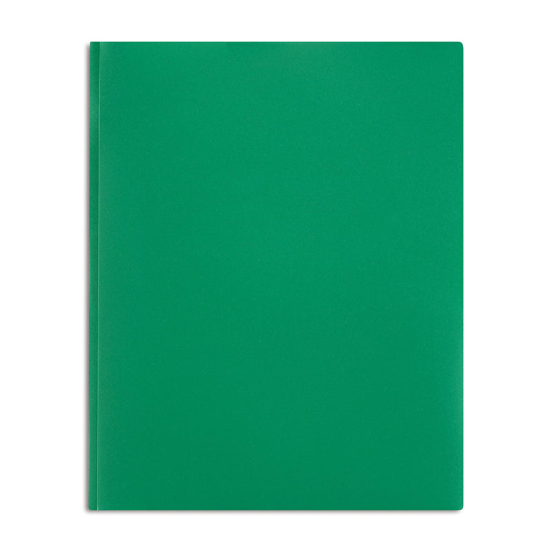 Staples Matte 2-Pocket Plastic Portfolio Folder with Fasteners, Green (ST55476-CC)