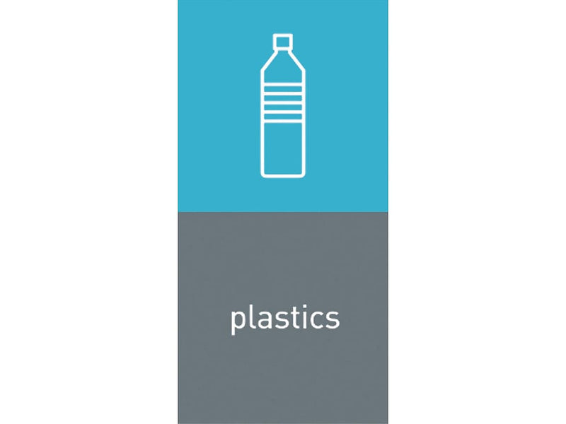 simplehuman Plastics Magnetic Sorting Label, 8" x 4", Blue/Gray, 2/Pack (KT1173)