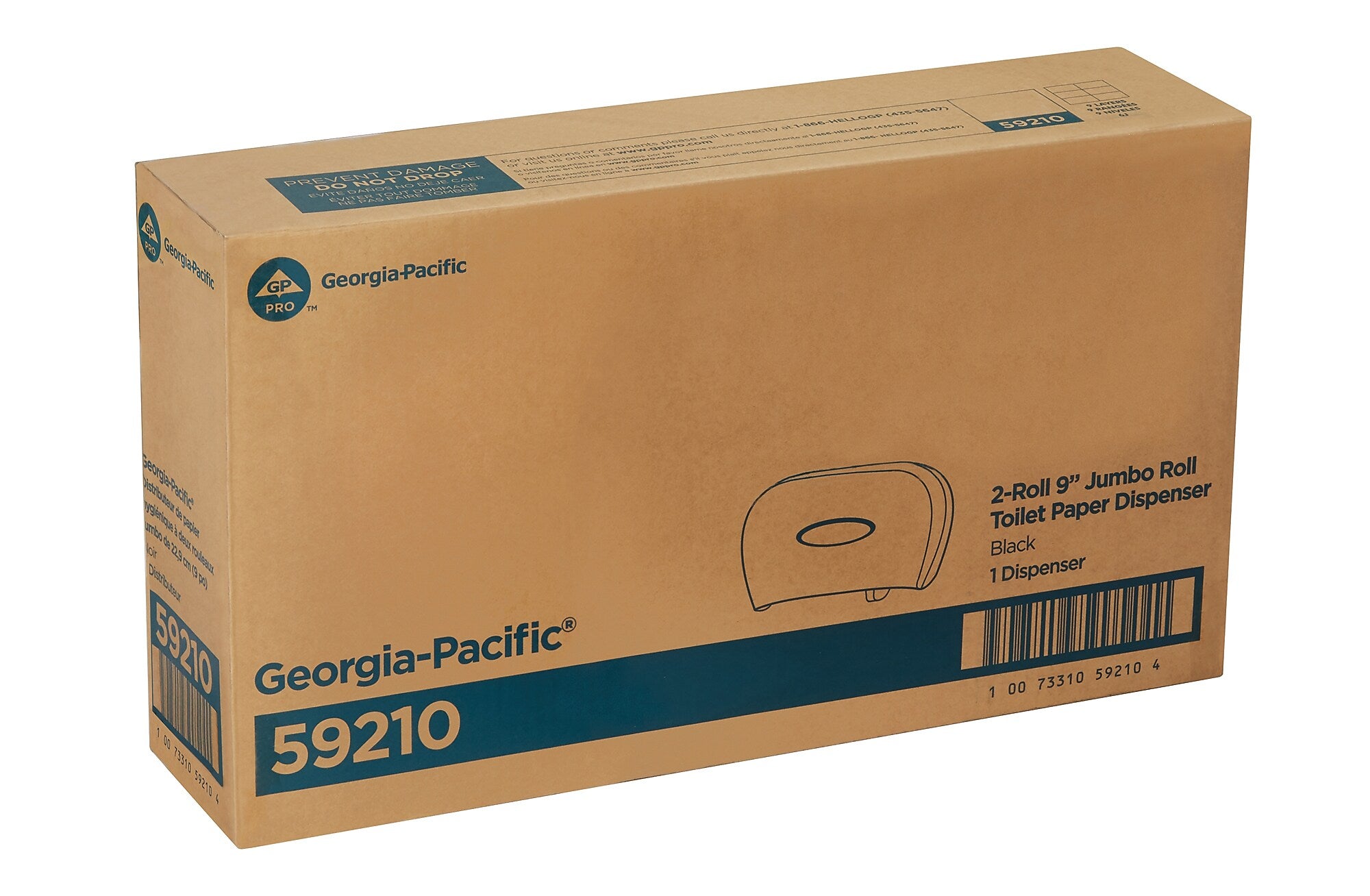 Georgia-Pacific Jumbo Jr. Dual-Roll Toilet Paper Dispenser, Black (59210)