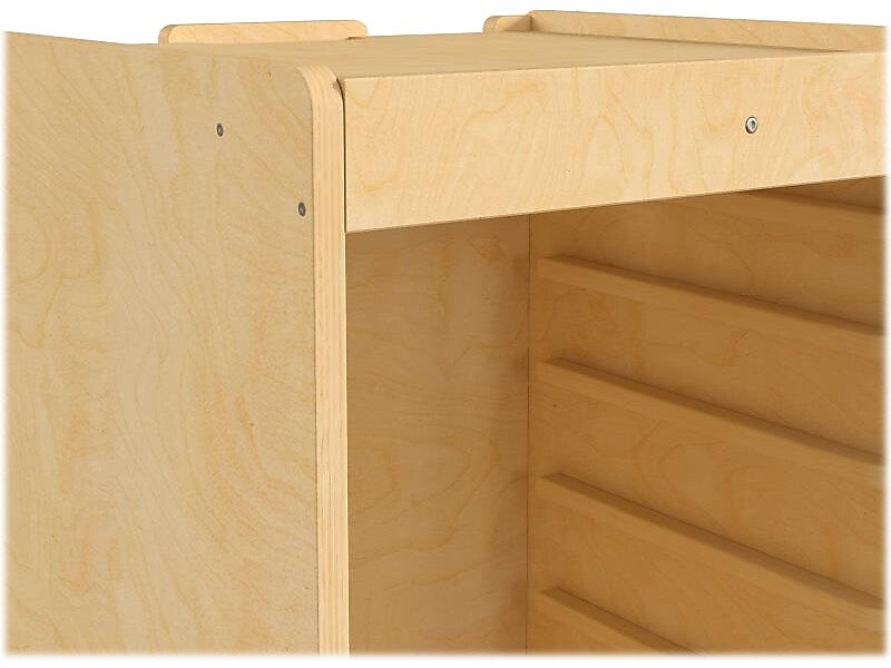 Flash Furniture Bright Beginnings Mobile Storage Cart, 36.25"H x 26.75"W x 26.75"D, Brown (MK-ME06639-GG)