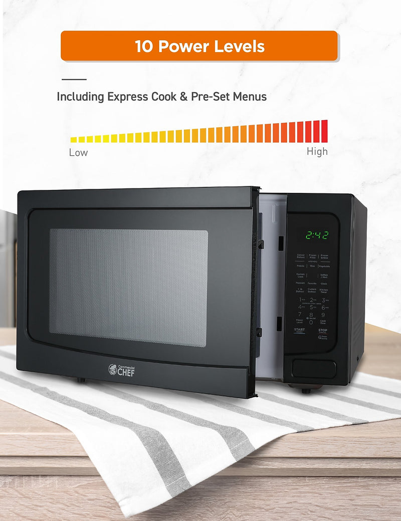 Commercial Chef 1.6 Cu. Ft. Countertop Microwave, Black (CHM16MB6)