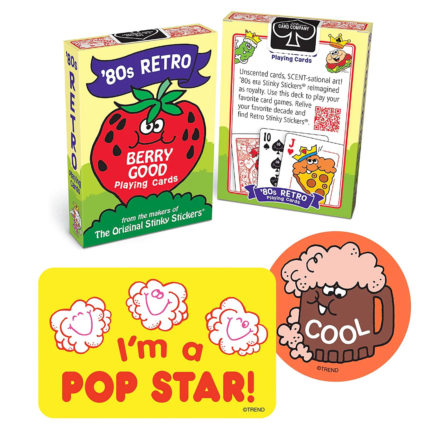 Trend Enterprises 80s Retro Collection Playing Cards & Vinyl Stickers Set, 6/Set (T-90673)
