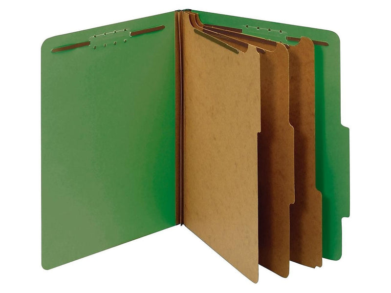 Pendaflex Pressboard Classification Folder, 3-Dividers, 3 1/2" Expansion, Letter Size, Dark Green, 10/Box (24097)