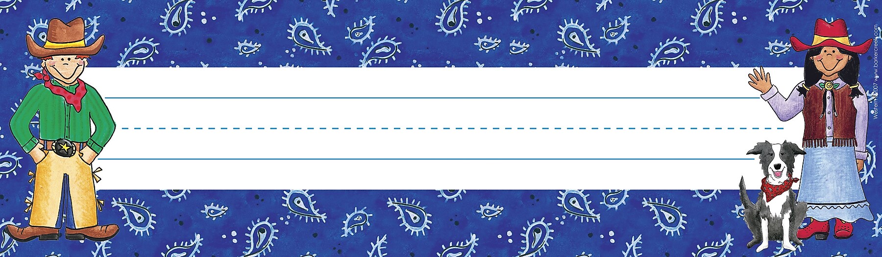 Barker Creek Western School Name Plates, 12" x 3.5", 36/Pack (LL1404)