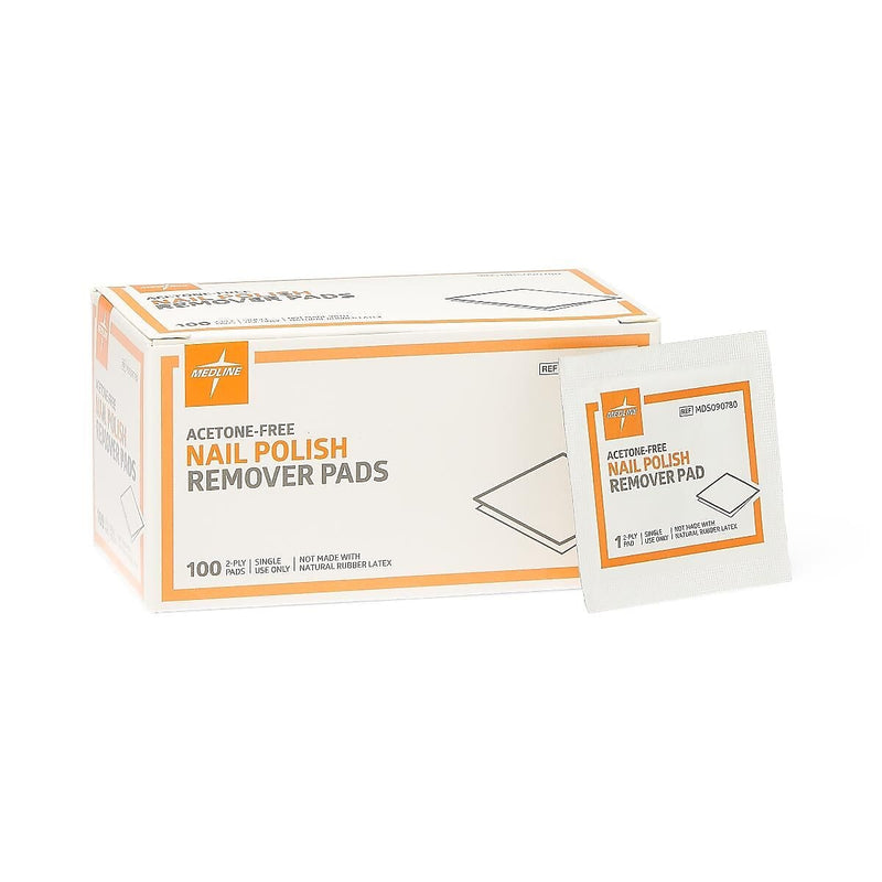 Medline Nail Polish Remover Pads, 100/Box (MDS090780H)