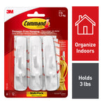 Command Medium Utility Hooks, 3 lb., White, 6/Pack (17001-6ES)