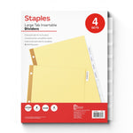 Staples Large Tab Insertable Paper Divider, Clear, 8-Tabs, 4 Sets (13516/14482)