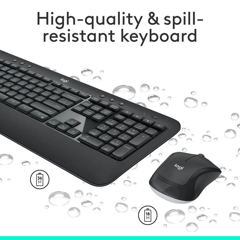 Logitech MK540 Advanced Wireless Keyboard and Mouse Combo, Black (920-008671)