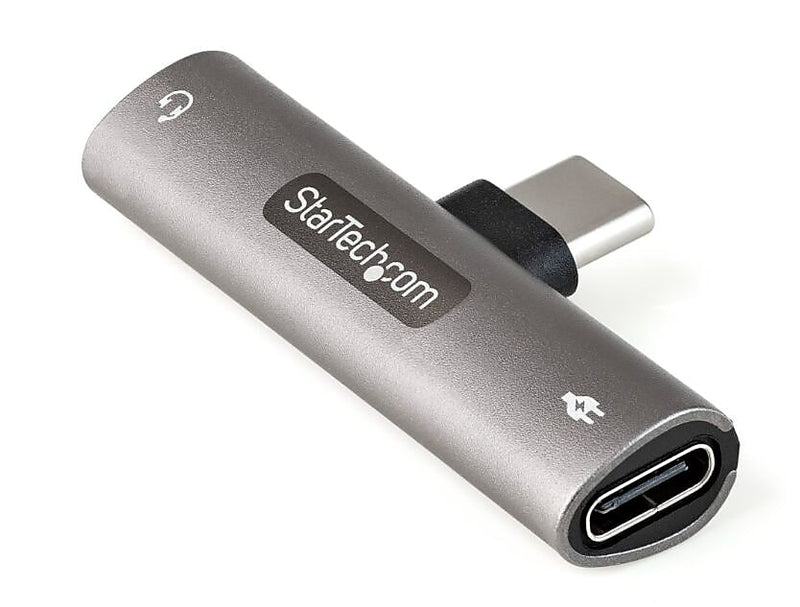 StarTech USB C to USB C /3.5mm Audio Adapter, Male to Female/Female, Gray/Black (CDP235APDM)