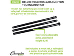 Champion Sports Deluxe Volleyball/Badminton Tournament Set, Multicolor (CG202)