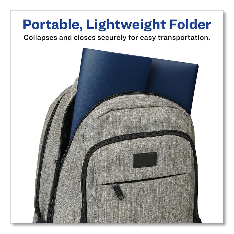 Avery Slide and View Expanding File, 6 Sections, Hook/Loop Closure, Letter Size, Navy Blue