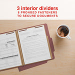 Staples Heavy Duty Pressboard Classification Folder, 3-Dividers, 3" Expansion, Letter Size, Brick Red, 10/Pack (ST62742)