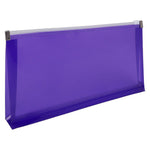 JAM Paper Premium Plastic Expanding Wallet with Zipper Closure, 5" x 10", Purple, 3/Pack (921Z1PUX3)