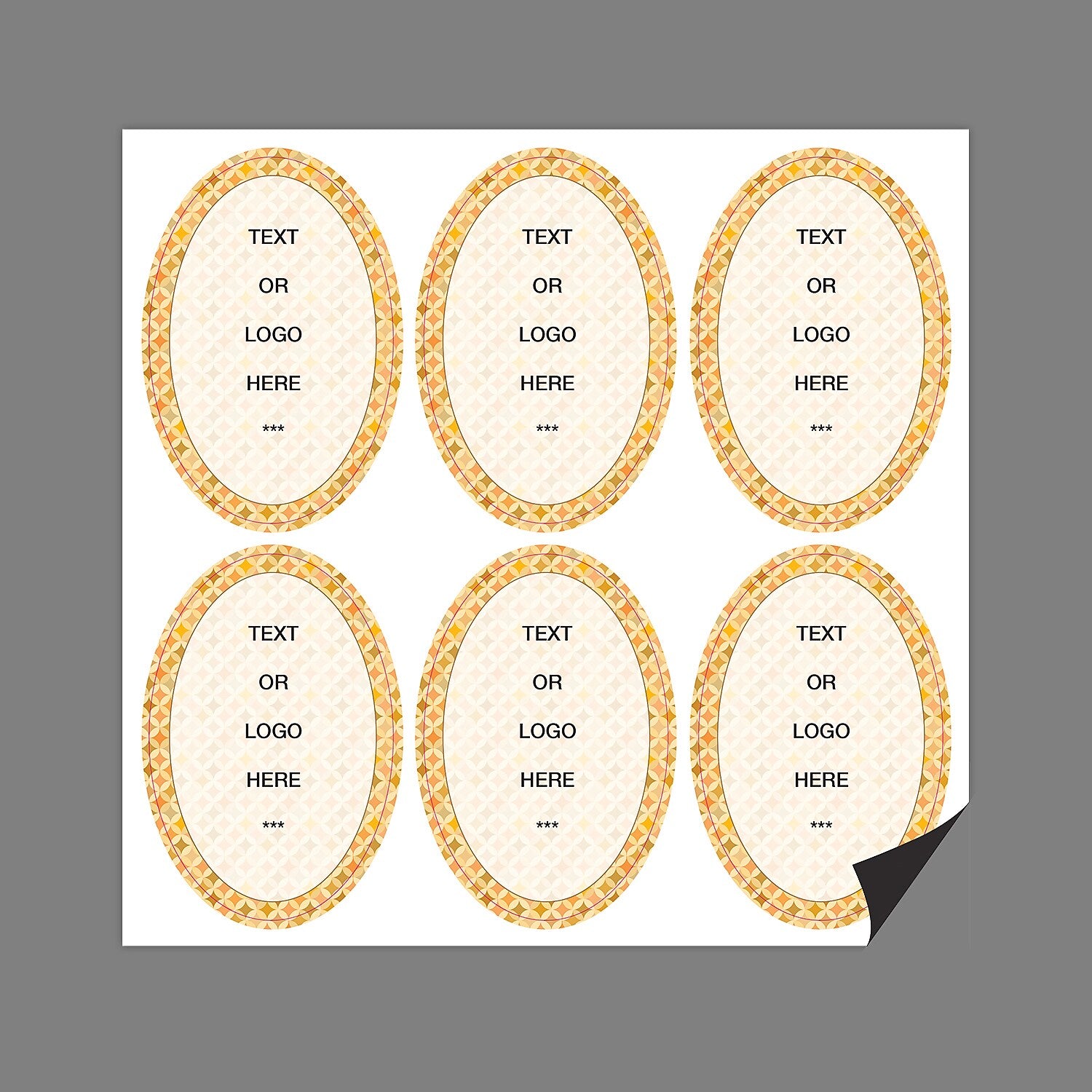 Full Color Magnetic Sign, Oval - Vertical, 6 Pieces