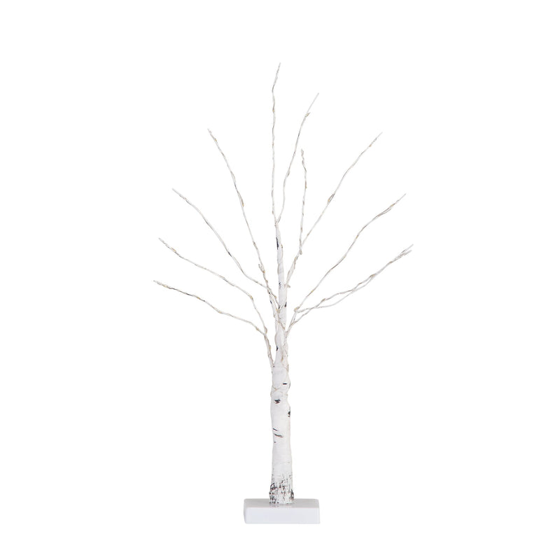 Nearly Natural 2-ft Pre-Lit Artificial White Birch Tree with 60 Warm White LED Lights (T4906)