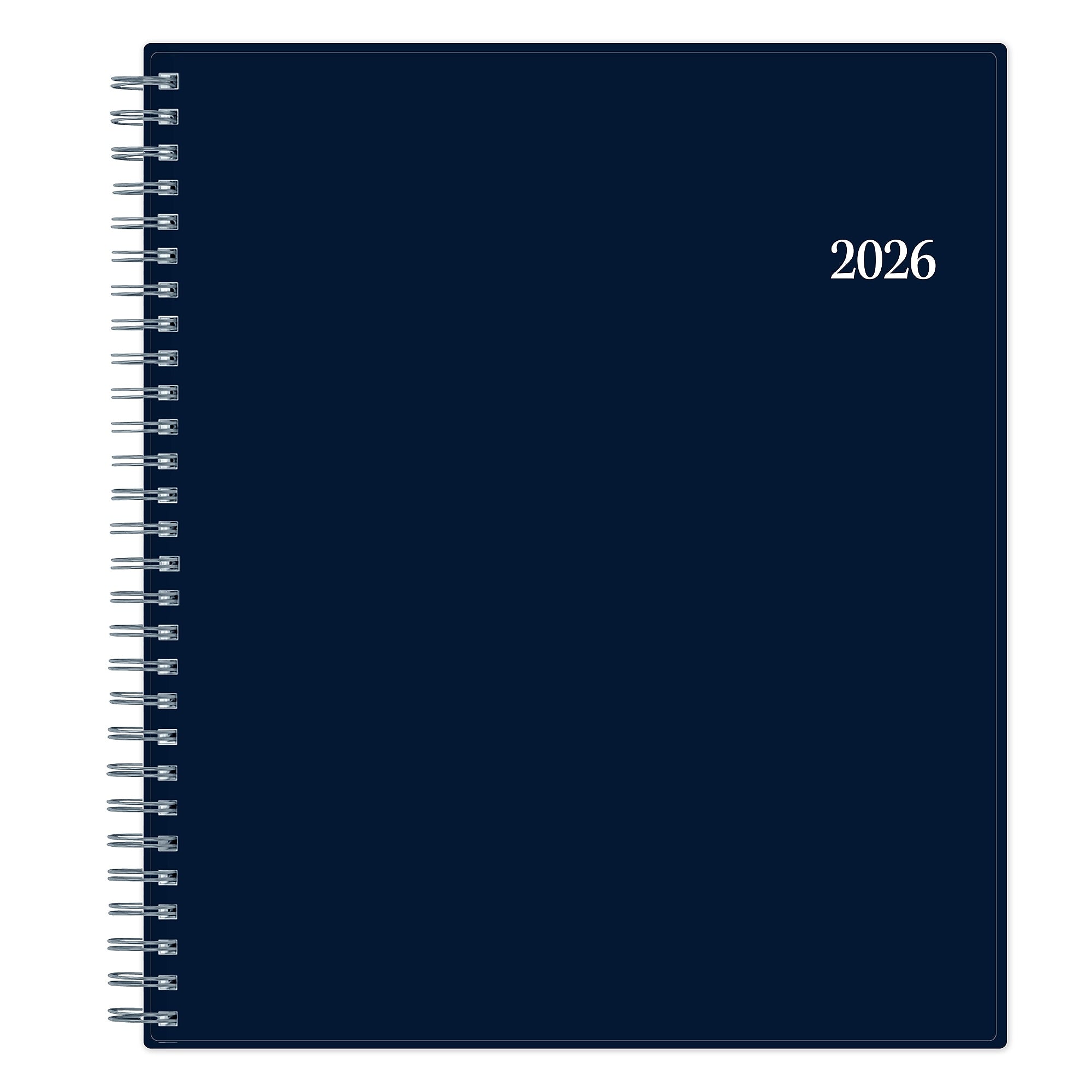 Planning Calendar BS Passages/Solid Navy PP 8x10 RY26 Monthly Safety Wirebound -