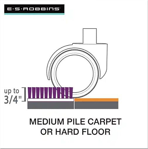 ES Robbins Floor+Mate Carpet & Hard Floor Chair Mat, 46" x 48", Designed for Medium-Pile Carpet, Clear (ESR121442)