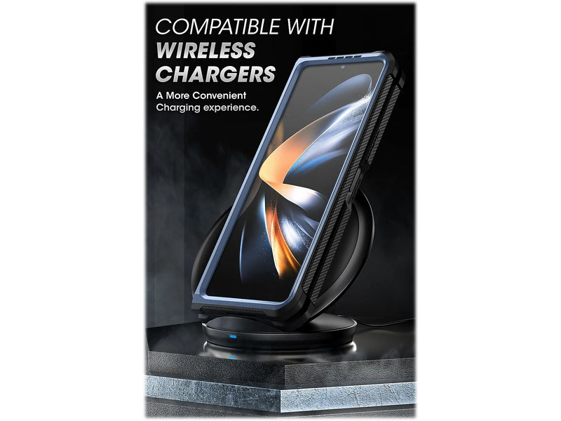 SUPCASE Unicorn Beetle Metallic Blue Kickstand Case for Samsung Galaxy Z Fold4 (SUP-Galaxy2022-ZFold4-5G-Unicorn-SP-Tilt)