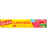 Glad Cling ‘N Seal Plastic Food Wrap, 200 Square Foot Roll, 12/Carton (00020)