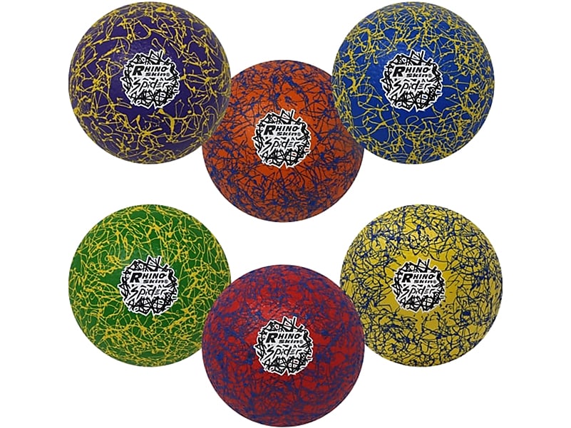 Champion Sports Rhino Skin Spider 6.3" Dodgeballs, Assorted Colors, 6/Set (RXSPDRSET)