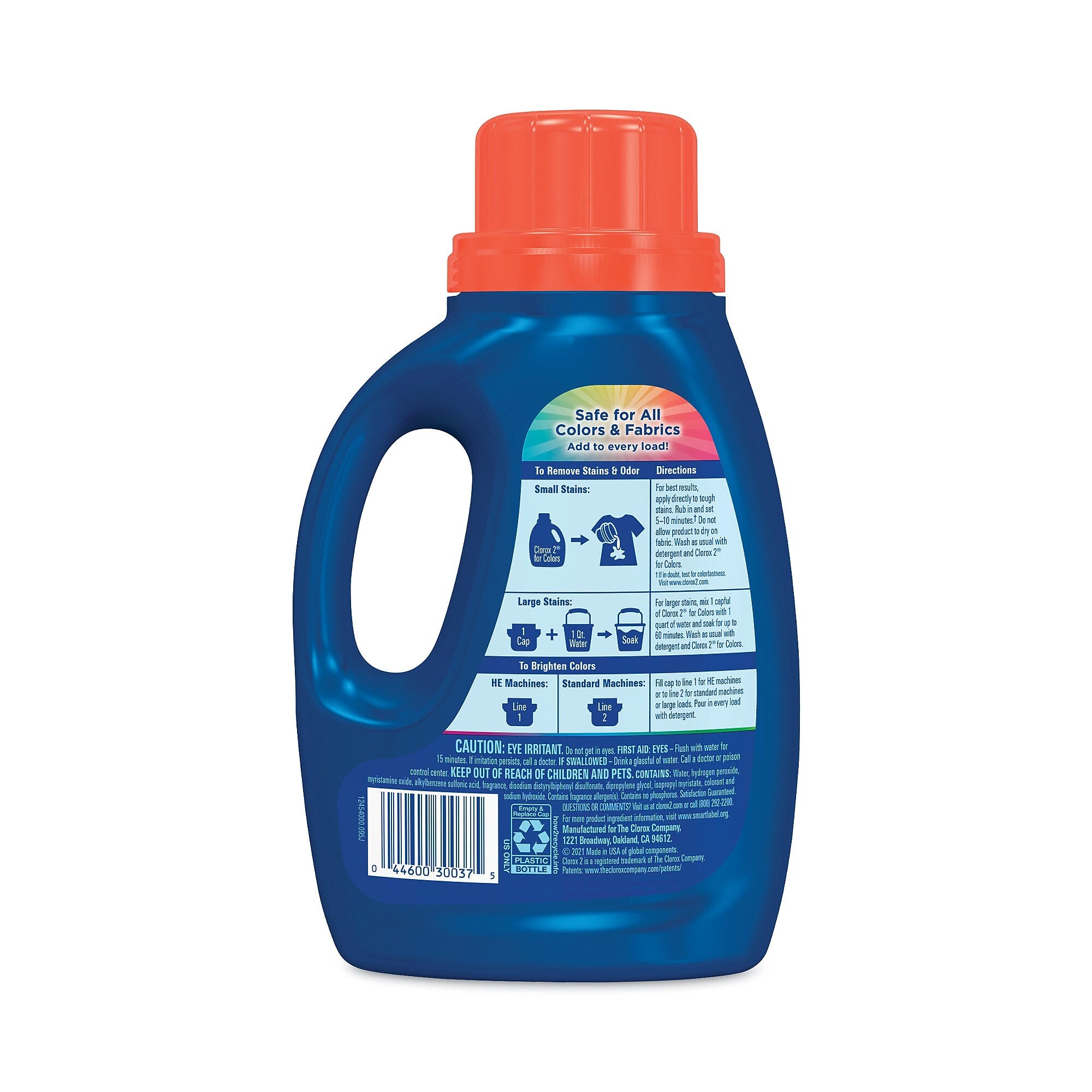 Clorox 2 Stain Remover and Color Booster, 24 Loads, 33 oz. Bottle, 6/Carton