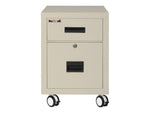 FireKing 2-Drawer Mobile Vertical File Cabinet, Letter/Legal Size, Lockable, Fire Resistant, Parchment (2M1822-1PAI)