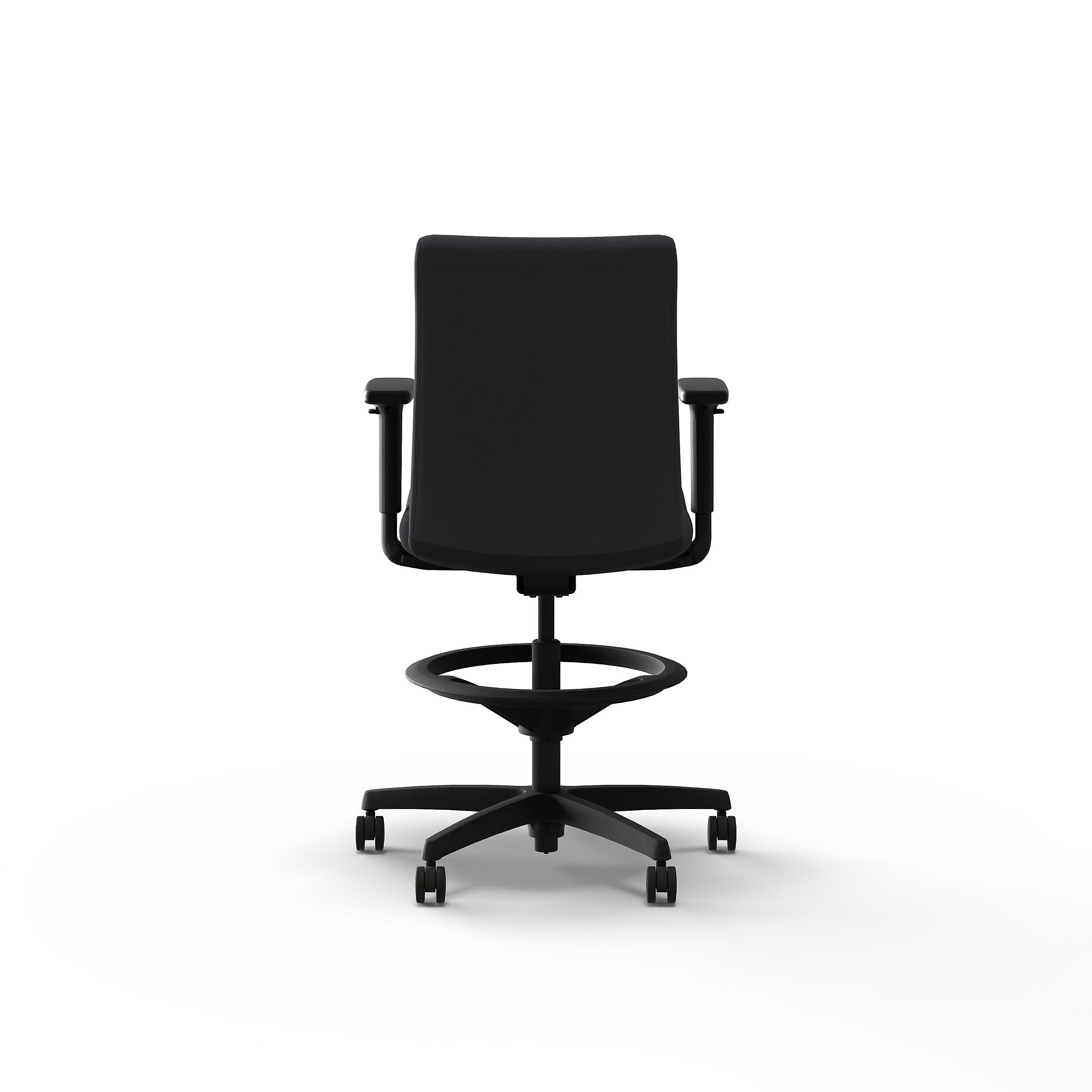 HON Ignition Vinyl Task Stool with Backrest and Footrest, Basalt (HITS5.A.H.U.SX23.T.SB)