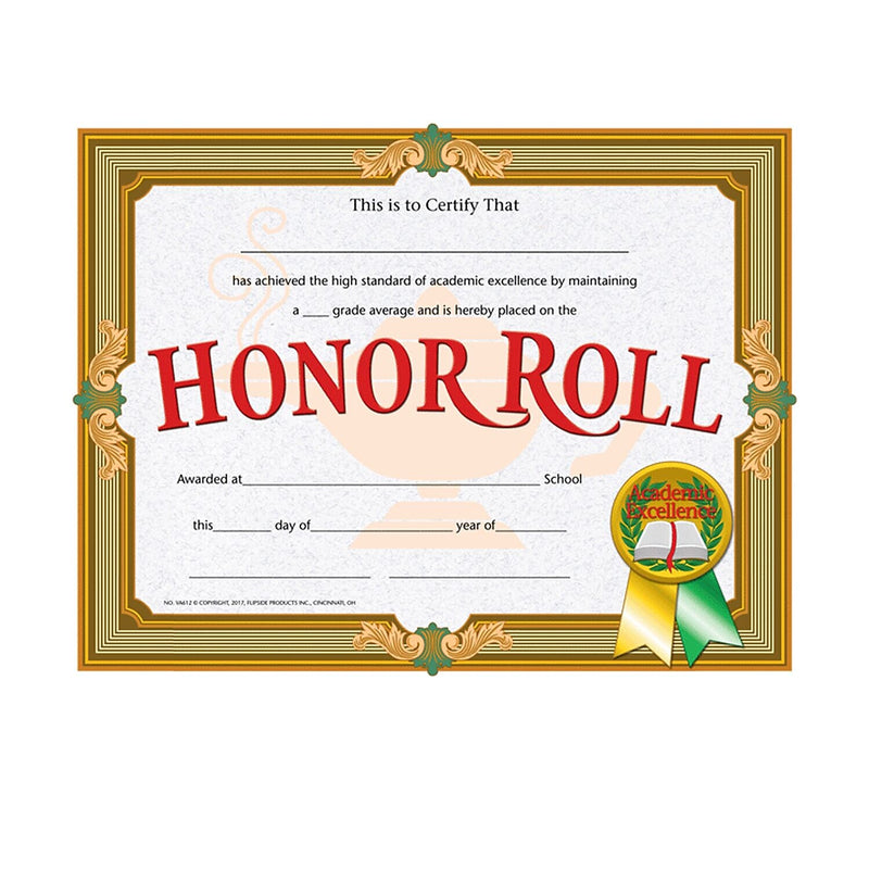 Hayes Brown Border Honor Roll Certificate, 8 1/2" x 11", 30/Pack