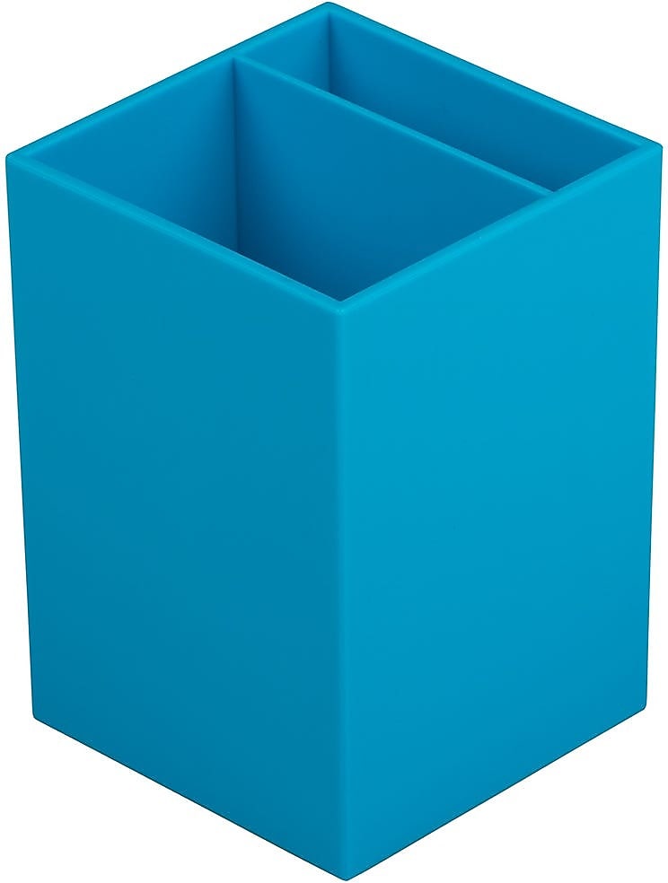 JAM PAPER Plastic Pen Holder, Blue (341bus)