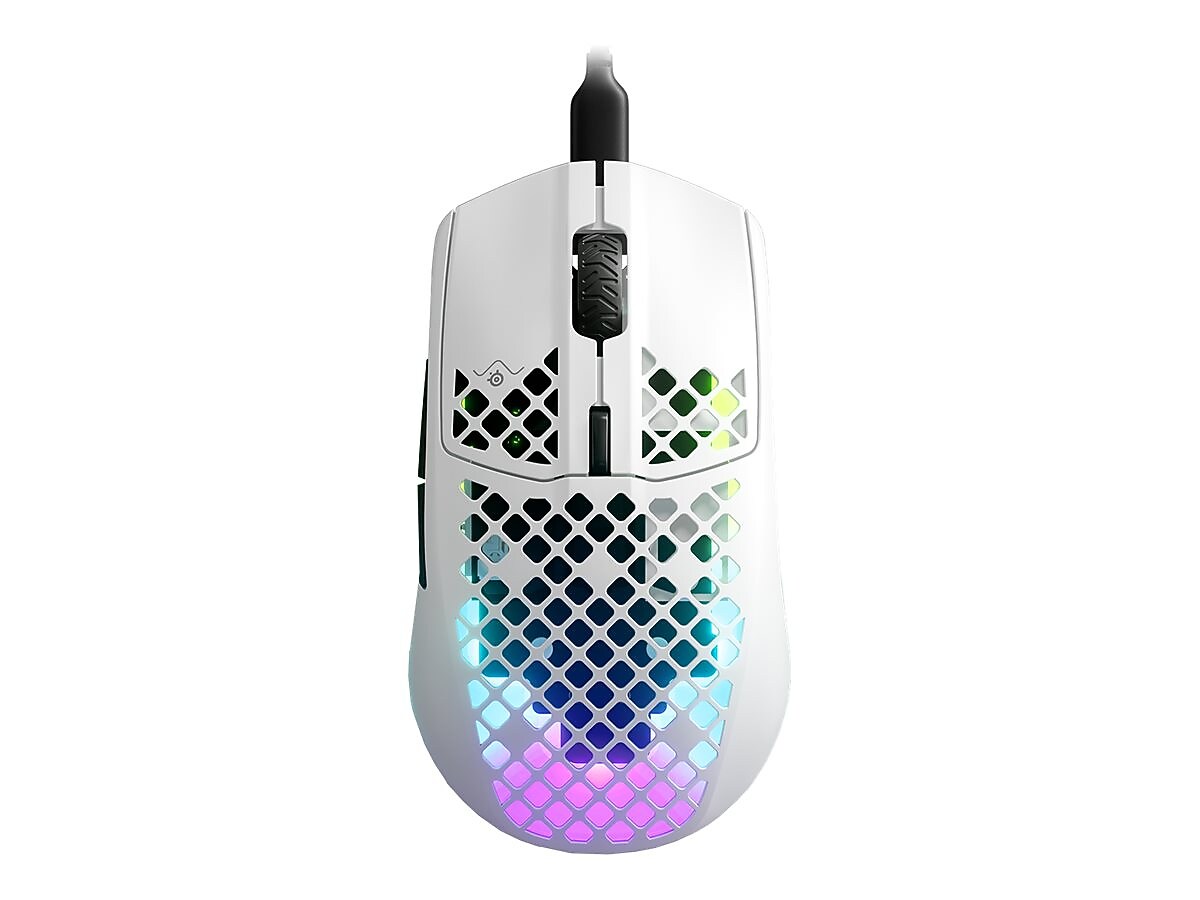 SteelSeries AEROX 3 Ergonomic Optical USB Gaming Mouse, Matte White (62603)