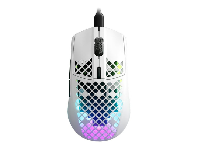 SteelSeries AEROX 3 Ergonomic Optical USB Gaming Mouse, Matte White (62603)